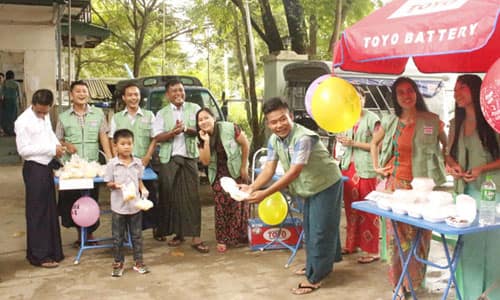 Kids Charity Fun Fair with staff members at Thuka Yeik Myone Orphanage (2017)