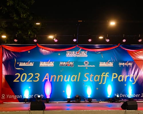 Proven Group of Companies ၏ 2023 Annual Staff Party အား ၂၃.၁၂.၂၀၂၃ ခုနှစ် တွင် ရန်ကုန်မြို့ အင်းလျားလမ်းရှိ Yangon Boat Club တွင် ပြုလုပ်ကျင်းပခဲ့ပါသည်